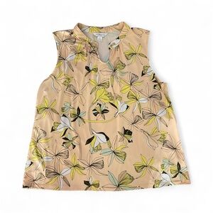 Liz Claiborne Sleeveless Top - Floral Beige and Yellow